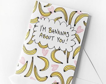 Witty Valentine, Galentines Day Card, Banana Card Funny Valentine Card for Friend, Best Friend Card, Valentines Day Card for Crush, Pun Card