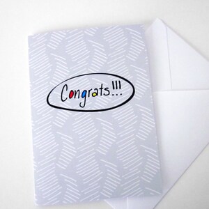 Congrats Card Congratulations For Him Graduation Card Congratulations Card Engagement Card Congratulations New Job Grey New Baby Blank Card