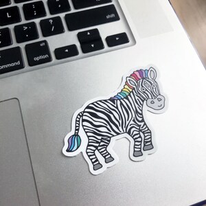 Zebra Vinyl Sticker Spoonie Gift Zebra Laptop Sticker Rare Disease Day, Rare Disease Awareness, Rainbow Zebra Sticker, Chronic Illness image 3