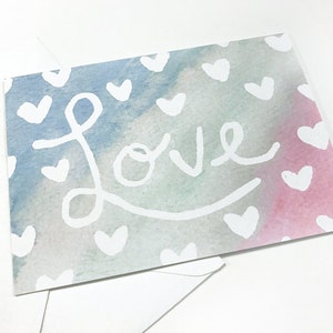 Liebe Karte Aquarell Valentinsgrußkarte süß ich liebe dich Karte für ihre Valentine für Freundin hübsch Hochzeit Karte Engagement Karte Geburtstag Karte