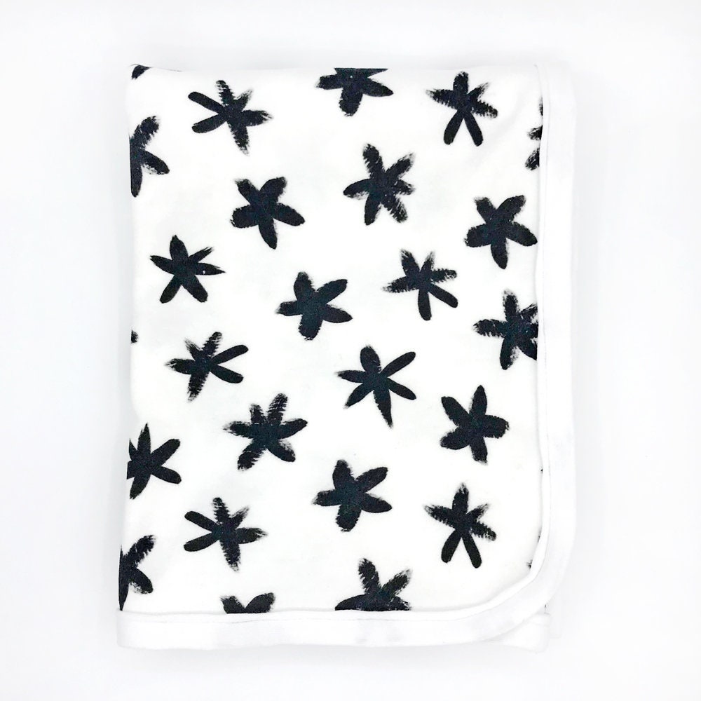 Black and White Baby Blanket Modern Baby Gift Gender Neutral Etsy