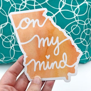 Georgia On My Mind Magnet, Georgia Magnet, Vinyl Magnet, Georgia Stocking Stuffer, Locker Magnet, Car Magnet, Fridge, GA Housewarming Gift