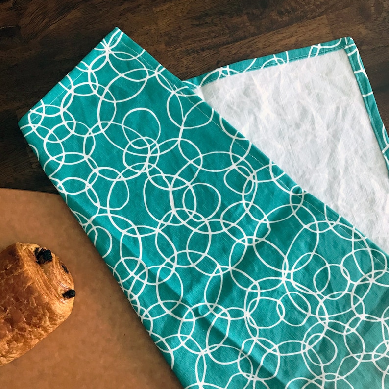 Turquoise Kitchen Towel Hostess Gift For Her Cute Tea Towel Linen Cotton Dish Towel Cute Kitchen Decor Turquoise Towel Kitchen Tea Towel