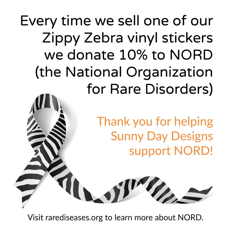 Zebra Vinyl Sticker Spoonie Gift Zebra Laptop Sticker Rare Disease Day, Rare Disease Awareness, Rainbow Zebra Sticker, Chronic Illness image 6