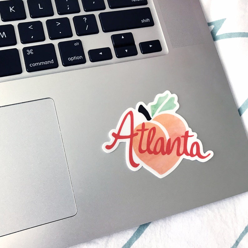 Atlanta Sticker, Atlanta Peach Sticker, Vinyl Sticker, Laptop Sticker, Laptop Decal, Atlanta Bumper Sticker, Water Bottle Decal Atlanta Gift image 3