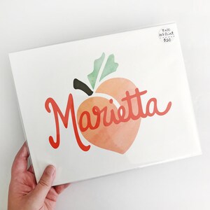 Marietta Georgia Art Print - Georgia Peach Decor - Atlanta Wall Art - Marietta Georgia Gift - Marietta GA Housewarming Gift - Giclee - 8x10