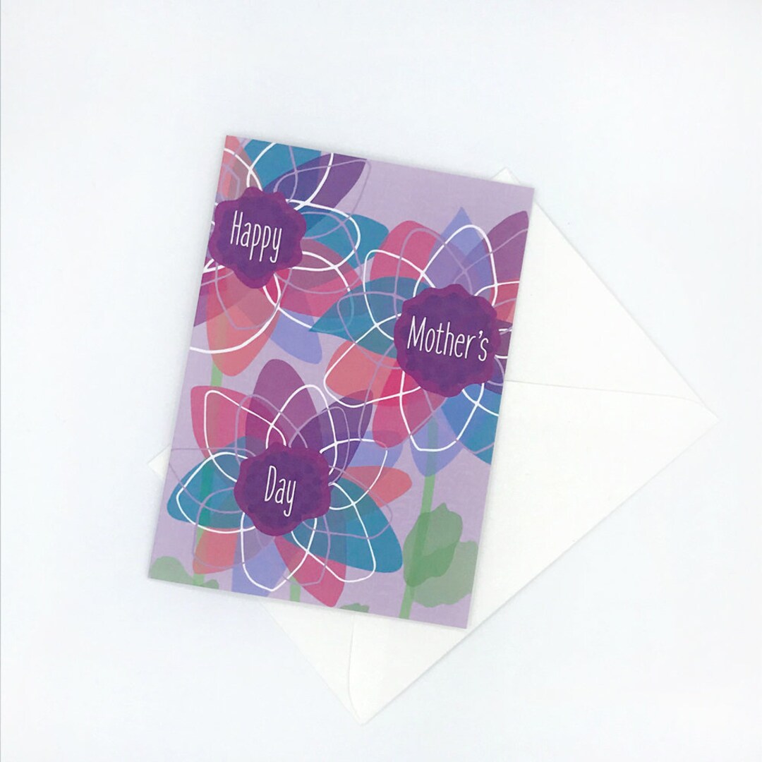 Mother's Day Card for Mom, Floral Mothers Day Card, Flower Greeting ...