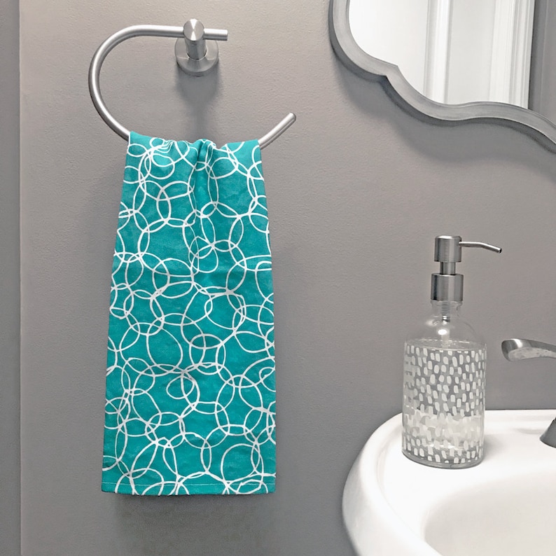 Turquoise Kitchen Towel Hostess Gift For Her Cute Tea Towel Linen Cotton Dish Towel Cute Kitchen Decor Turquoise Towel Kitchen Tea Towel