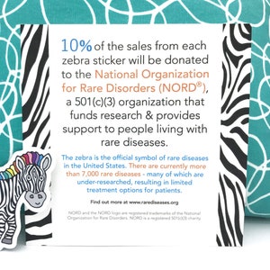 Zebra Vinyl Sticker Spoonie Gift Zebra Laptop Sticker Rare Disease Day, Rare Disease Awareness, Rainbow Zebra Sticker, Chronic Illness image 2