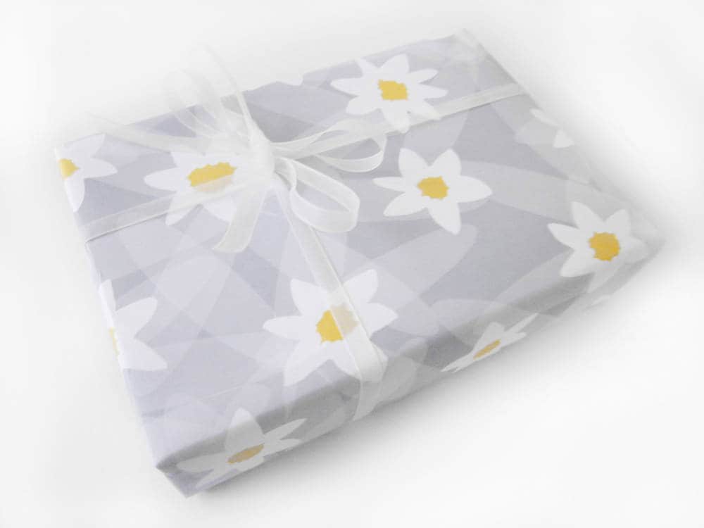 Daisy Wrapping Paper Roll Floral Gift Wrap Botanical Gift Wrapping Lazy