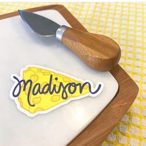 Madison Käse Aufkleber - Madison Wisconsin Aufkleber - Madison Vinyl Aufkleber - Wisconsin Laptop Aufkleber - Madison Autoaufkleber Madison Geschenk