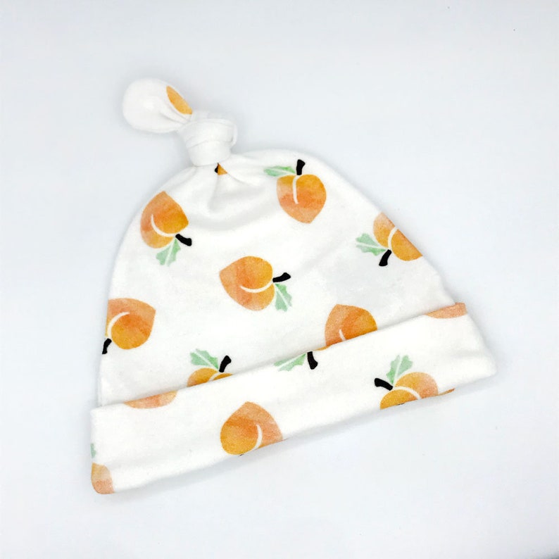 Peach Baby Hat, Peach Baby Blanket, Peach Hat, Take Home Outfit Newborn Baby Hat, Receiving Blanket, Organic Cotton Peach Baby Shower Gift image 2