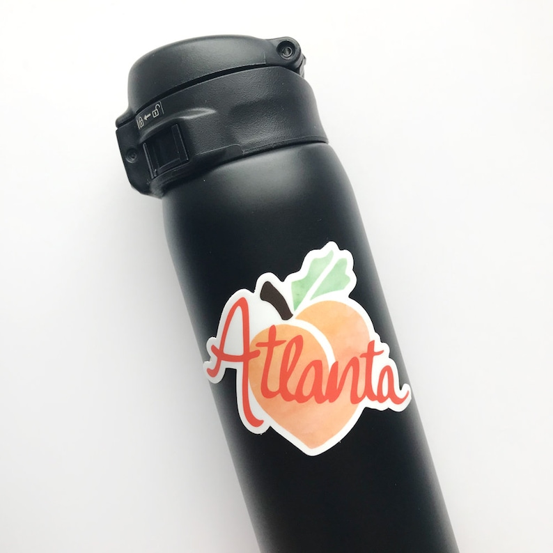 Atlanta Sticker, Atlanta Peach Sticker, Vinyl Sticker, Laptop Sticker, Laptop Decal, Atlanta Bumper Sticker, Water Bottle Decal Atlanta Gift image 4