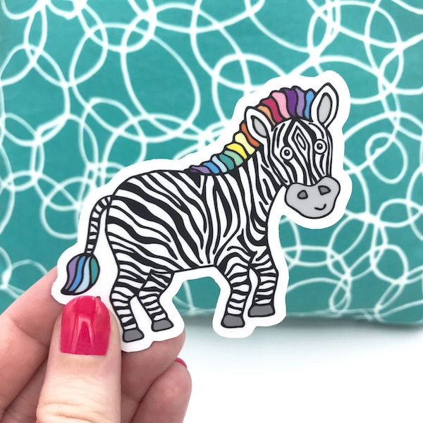 Zebra Vinyl Sticker - Spoonie Gift - Zebra Laptop Sticker - Rare Disease Day, Rare Disease Awareness, Rainbow Zebra Sticker, Chronic Illness