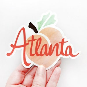 Atlanta Peach Magnet, Atlanta Magnet, Vinyl Magnet, Georgia Peach, Locker Magnet, Car Magnet, Fridge, Housewarming Gift, Stocking Stuffer image 2