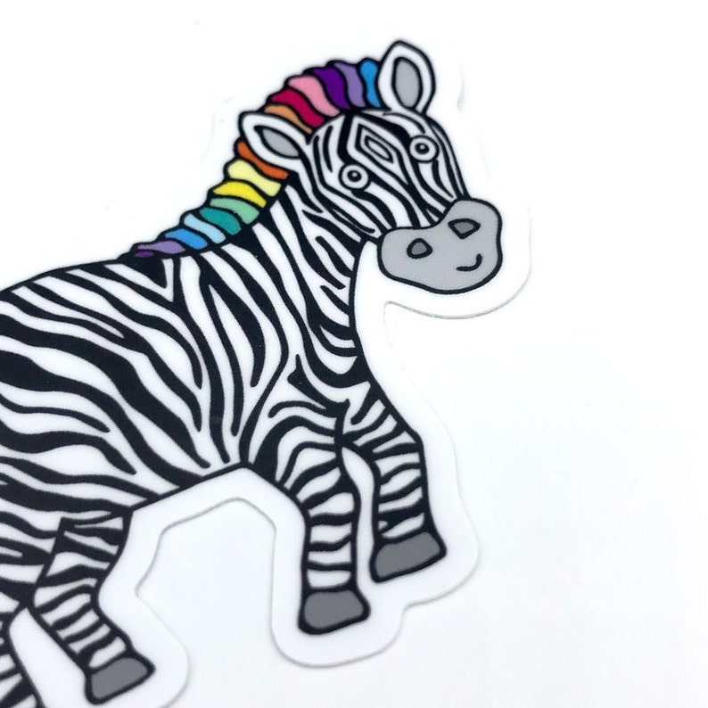 Zebra Vinyl Sticker Spoonie Gift Zebra Laptop Sticker Rare Disease Day, Rare Disease Awareness, Rainbow Zebra Sticker, Chronic Illness image 5