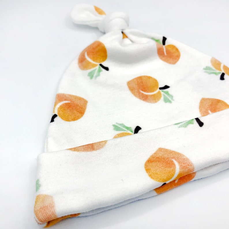 Peach Baby Hat, Peach Baby Blanket, Peach Hat, Take Home Outfit Newborn Baby Hat, Receiving Blanket, Organic Cotton Peach Baby Shower Gift image 6
