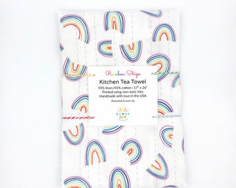 Rainbow Kitchen Towel - Rainbow Gifts - LGBTQ Pride Dish Towel - Rainbow Decor - Rainbow Kitchen Gift for Her - Housewarming Gift - ROYGBIV
