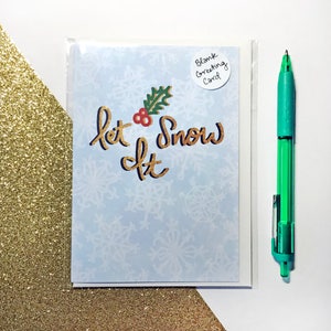 Carte de voeux de flocon de neige, carte de neige de neige, carte de vacances carte bleue de Noel de carte, carte de Hanukkah Eco Friendly Card carte de noel carte d'hiver