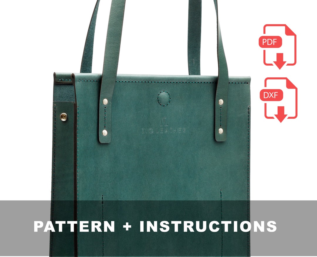 Laser and PDF Leather Tote Bag Pattern - Etsy