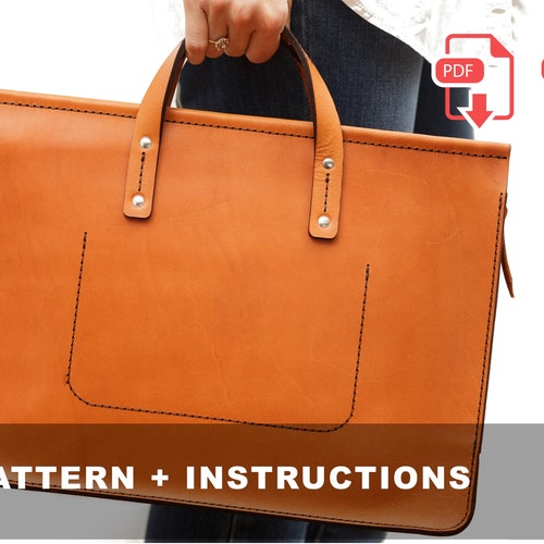 Laptop Bag Pattern Minimalistic Leather Laptop Bag PDF Etsy