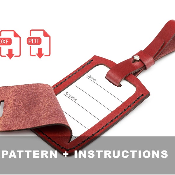 Laser and PDF Leather luggage tag Pattern