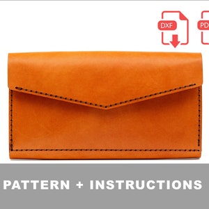 Patrón cartera oficina piel laser y PDF