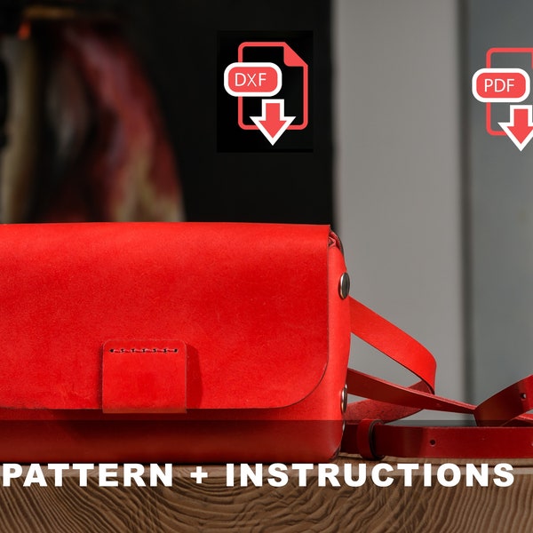 Laser and PDF Leather Bag Pattern / Fanny Pack Pattern / Clutch Pattern / Snaps Bag Pattern