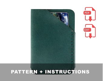 Laser and PDF Leather Card Wallet PDF Pattern - Instant Download