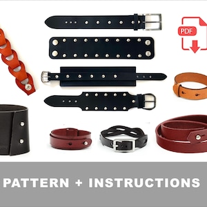 PDF 10 Leather Bracelets Pattern - PDF Pattern - Instant Download