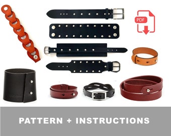 PDF 10 Leather Bracelets Pattern - PDF Pattern - Instant Download