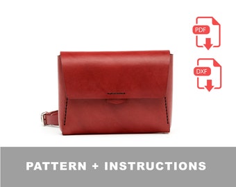 Leather Bag Pattern: 3-in-1 Fanny Pack & Clutch (Laser/PDF)