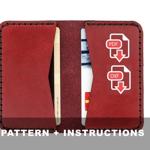 Laser und PDF Leder Bi fold Card Wallet Muster
