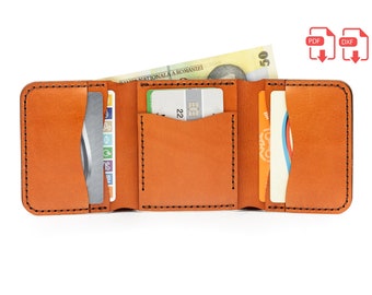 Laser and PDF Leather Tri fold Wallet Pattern