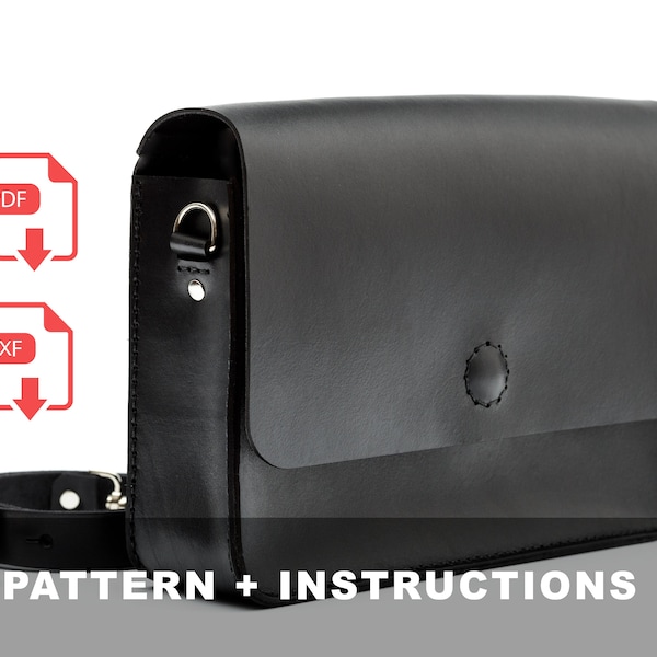 Patrón de bolso bandolera de cuero en láser y PDF