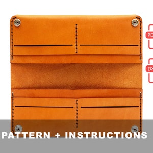 Patrón Cartera Larga de Piel Láser y PDF