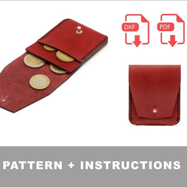 Laser and PDF Leather Coin Wallet Pattern - Instant Download