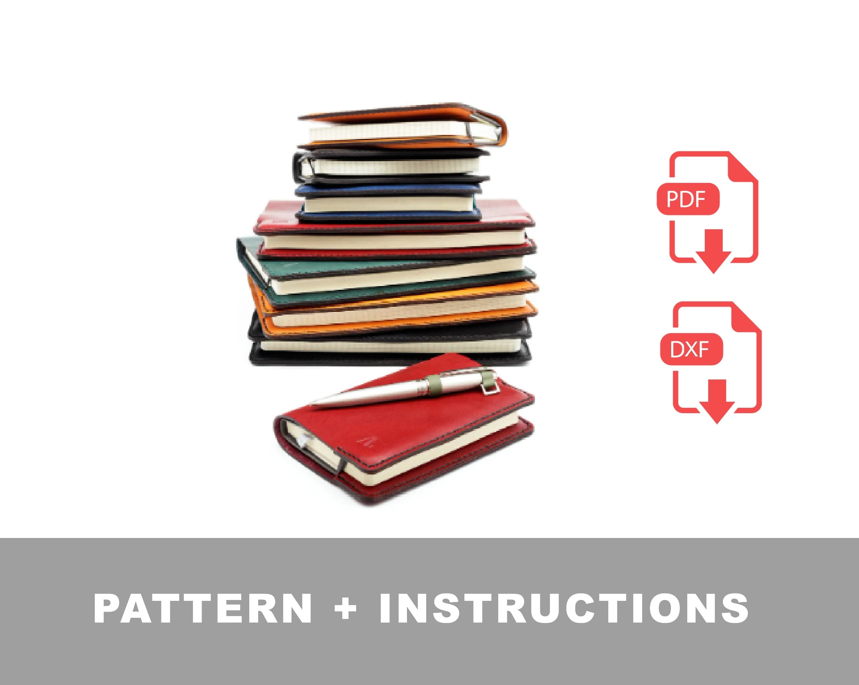 Laser and PDF A4/A5/A6 Notebook Leather Cover Pattern Set Etsy