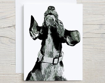 Package of 6 Hound Dog Notecards with Envelopes 4.25" x 5.5" Vertical