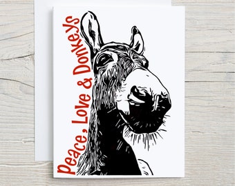 Package of 6 Donkey Cards with Envelopes 4.25" x 5.5" Vertical