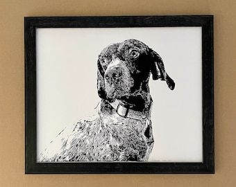 Original Hound Dog Linocut Artwork #4/25