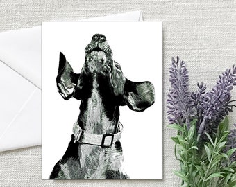 Baying Hound Dog Notecard with Envelope 4.25" x 5.5" Vertical