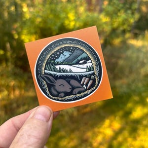 Mini kartki z notatkami „Śpiący Królik”: Opakowanie 20 sztuk, Fantazyjna sztuka z króliczkiem