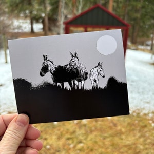 Carte pour correspondance avec enveloppe Wild Desert Equines