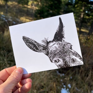 Carte de correspondance âne avec enveloppe 4,25 "x 5,5" horizontale