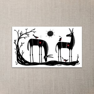 Mini notas Donkey Love - Paquete de 50 tarjetas planas de 2" x 3,5"