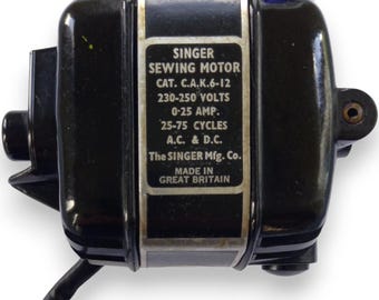 As-Is Non-Working Vintage Singer Featherweight 221 221K Motor CAT C.A.K.6-12 | 230-250V Great Britain For Parts or Repair