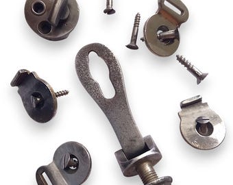 Antique Original Singer Sewing Machine Bentwood Case Lock & Latches Set - Replacement Hardware for Vintage Dome Case