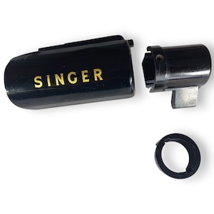 オリジナルシンガー 221 / 221K フェザーウェイトライトハウジング＆シェード – ゴールドロゴ – シェルのみ – スイッチ/内部部品なし