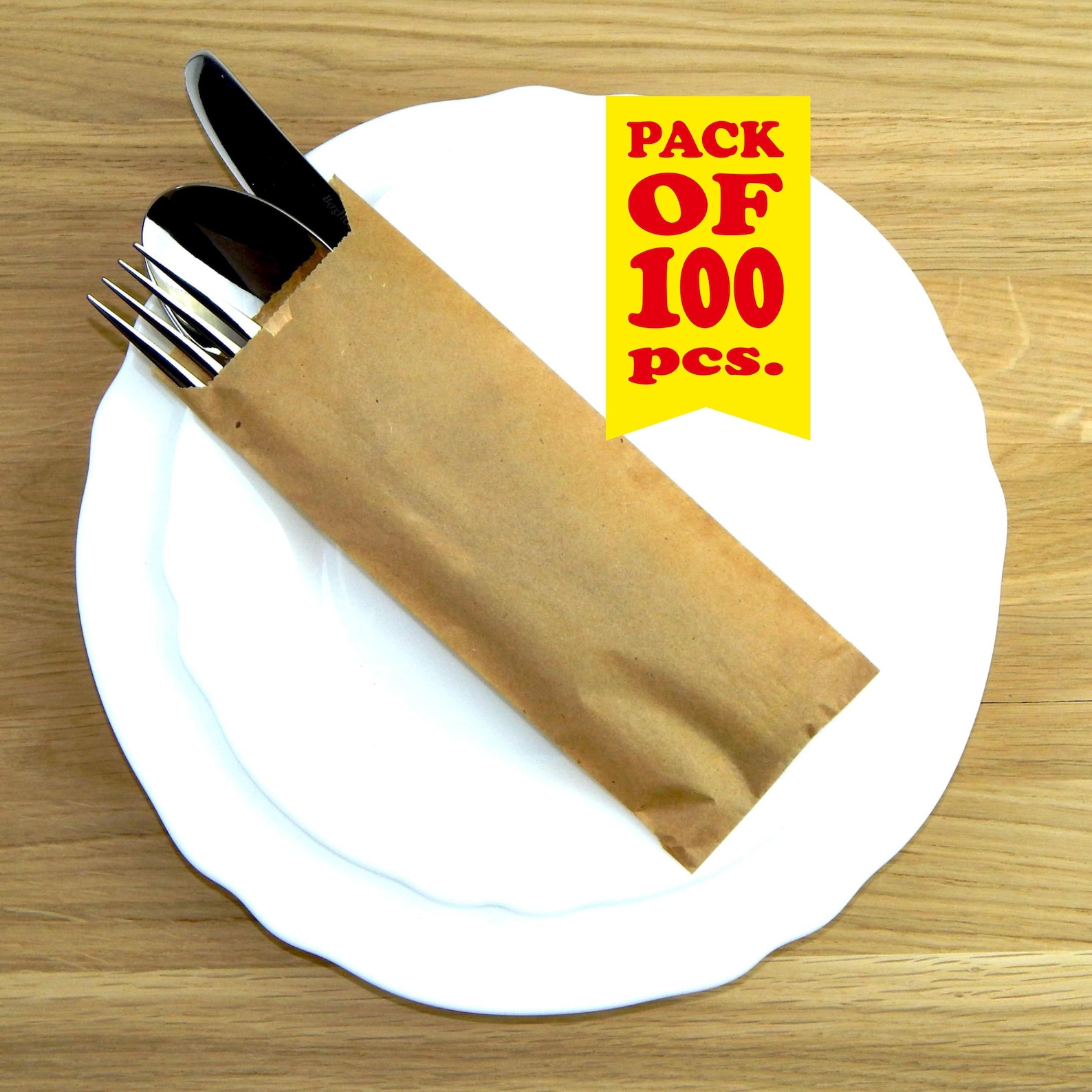 Kraft Brown Paper Silverware Bags Utensil Holders For Etsy